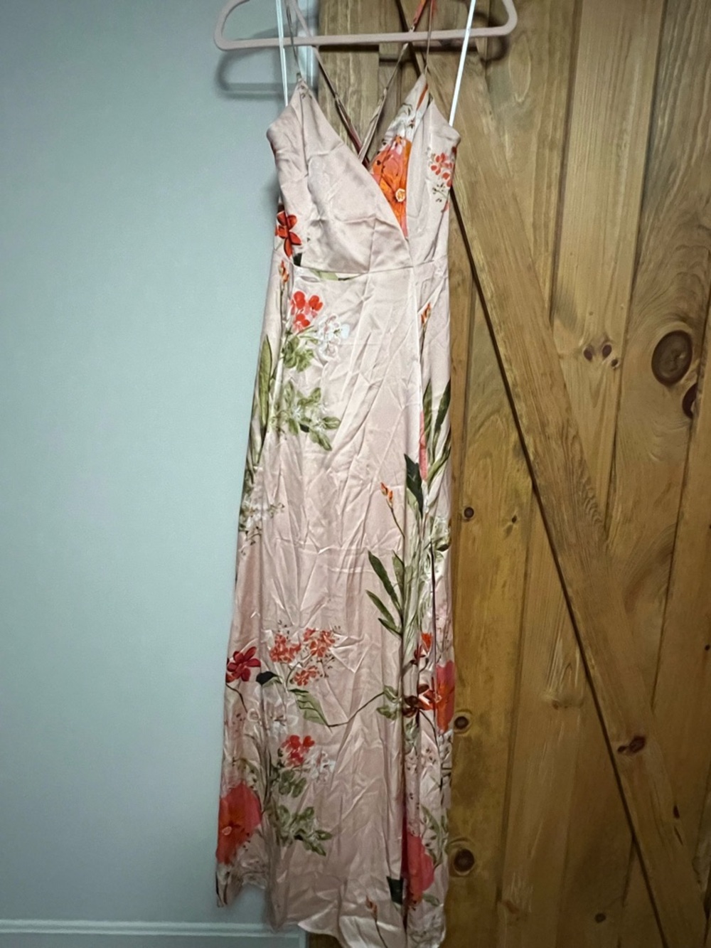 Lulus Floral Ruffle-Trim Pink Maxi Dress